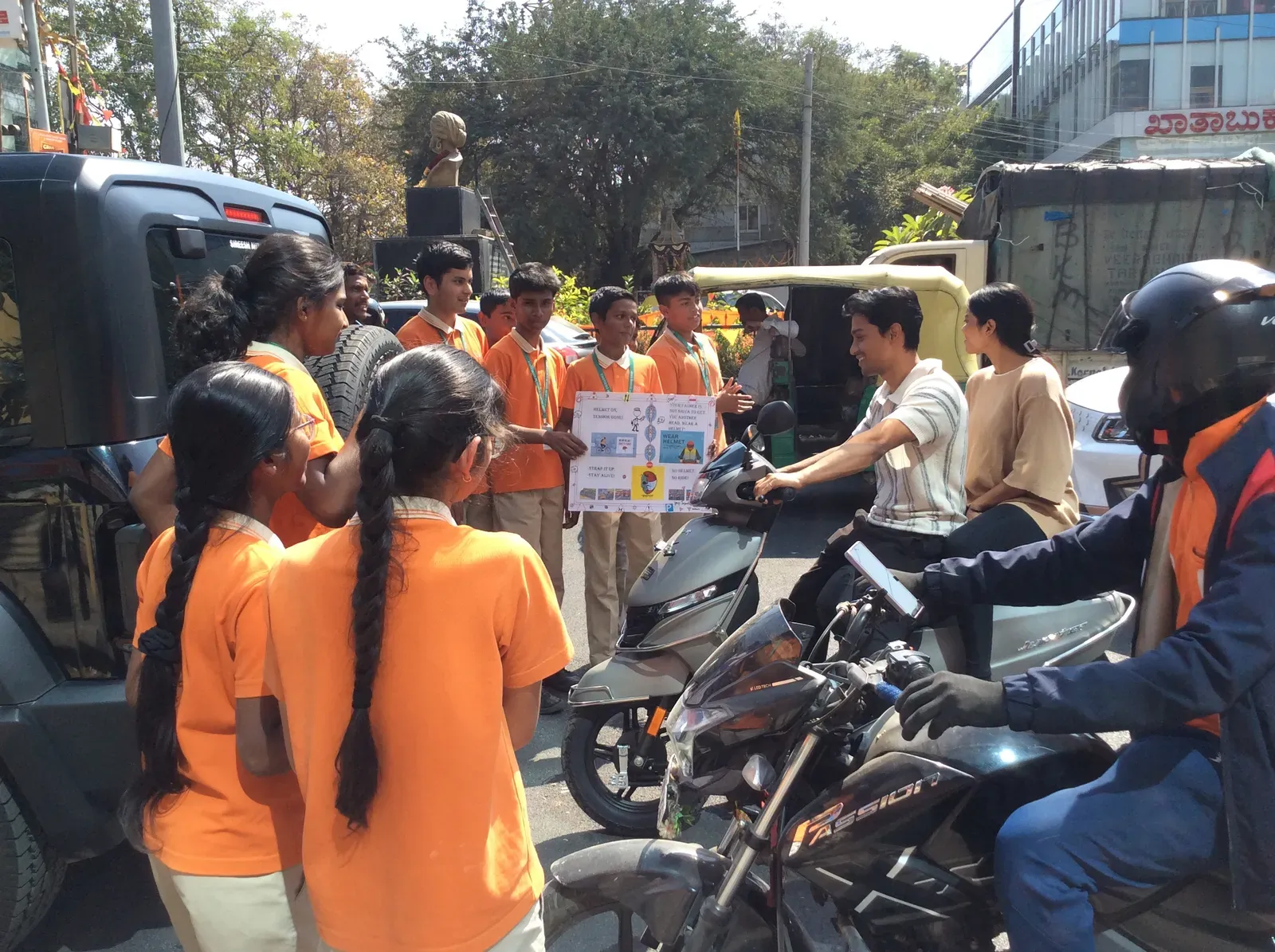 Secondary school students at a school activity