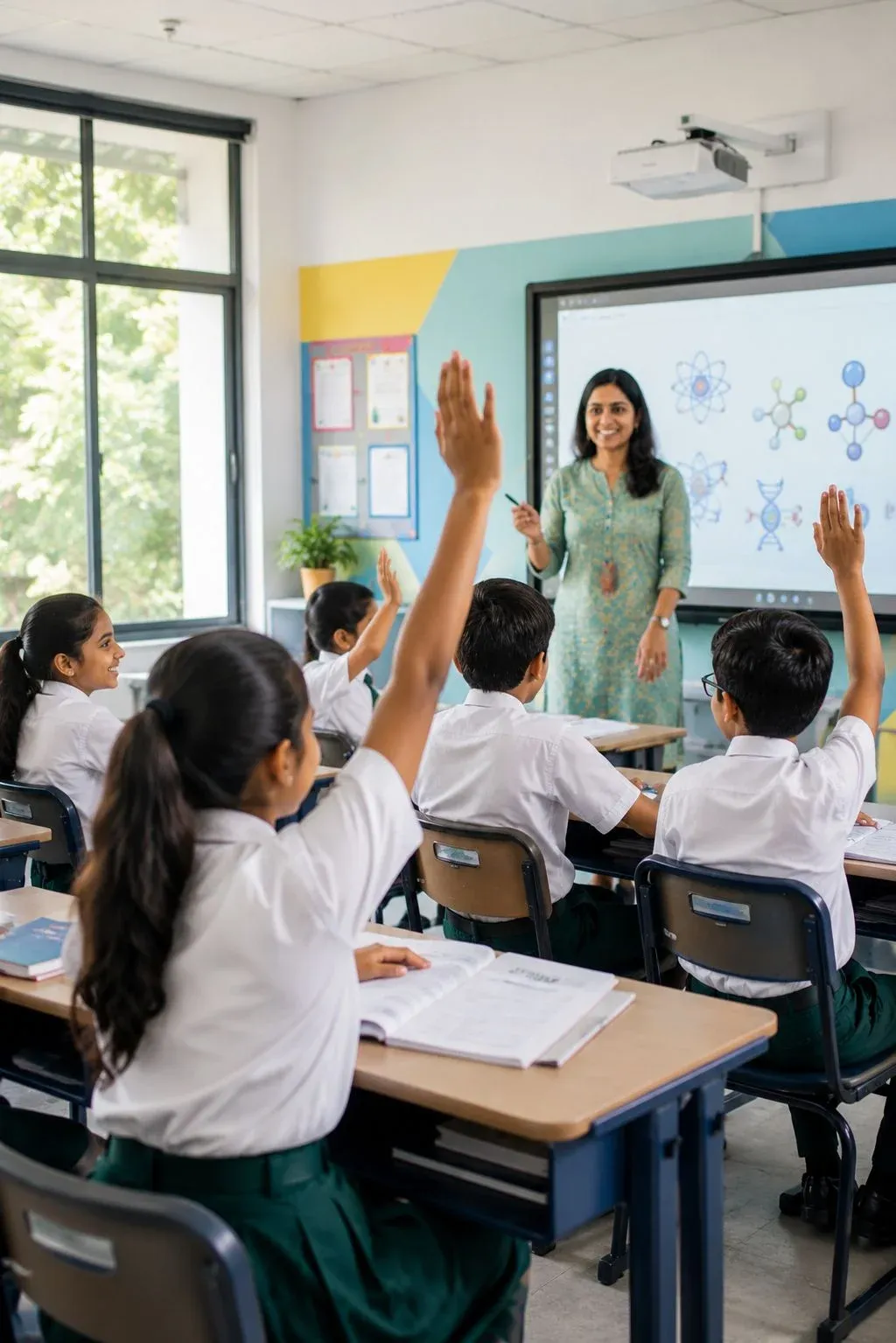 A modern classroom at Gnan Srishti
