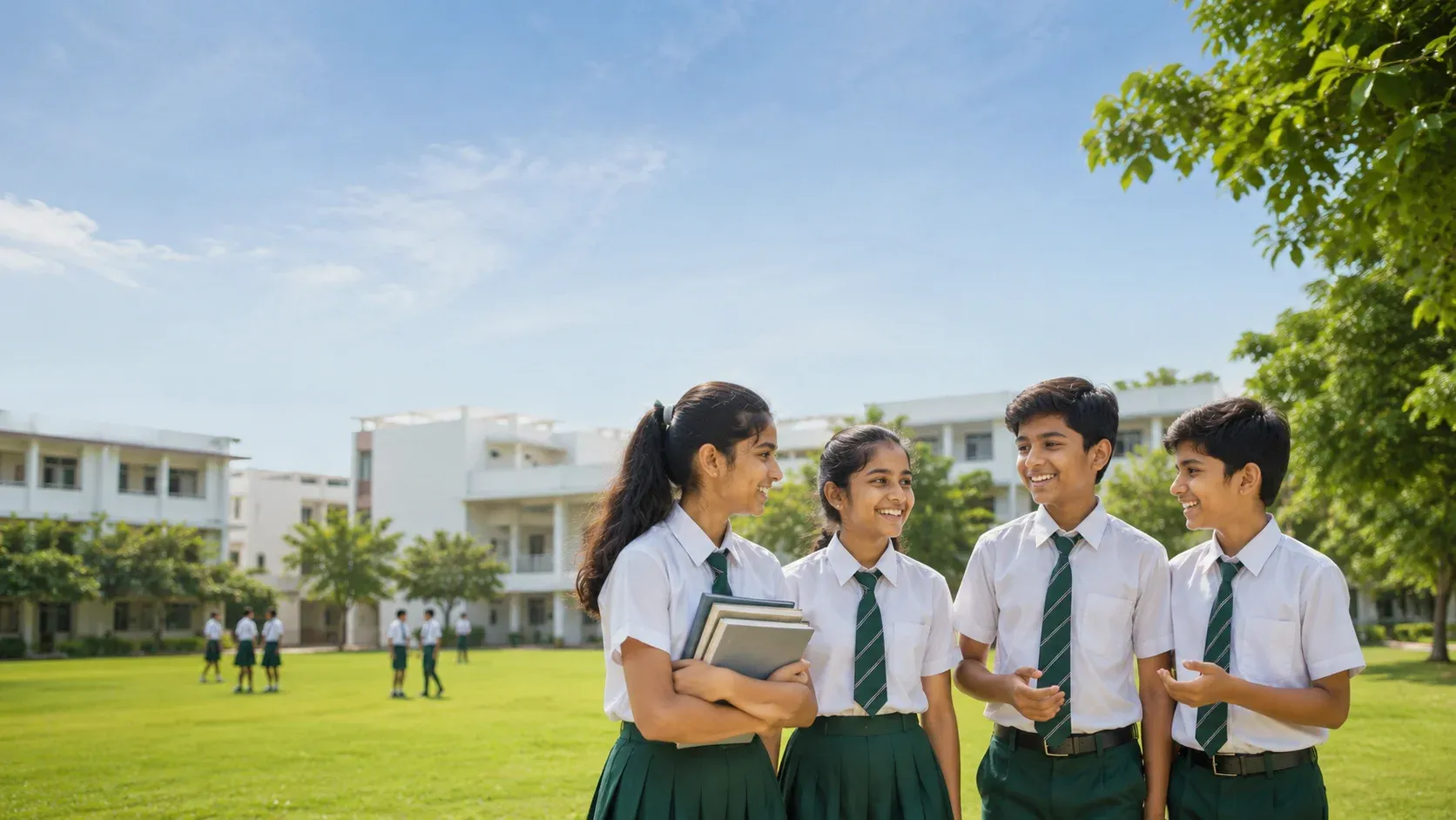 Students on the Gnan Srishti campus
