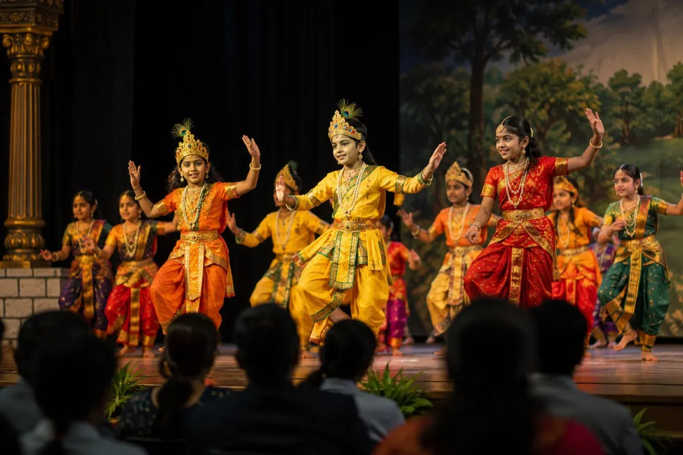 Students performing on stage